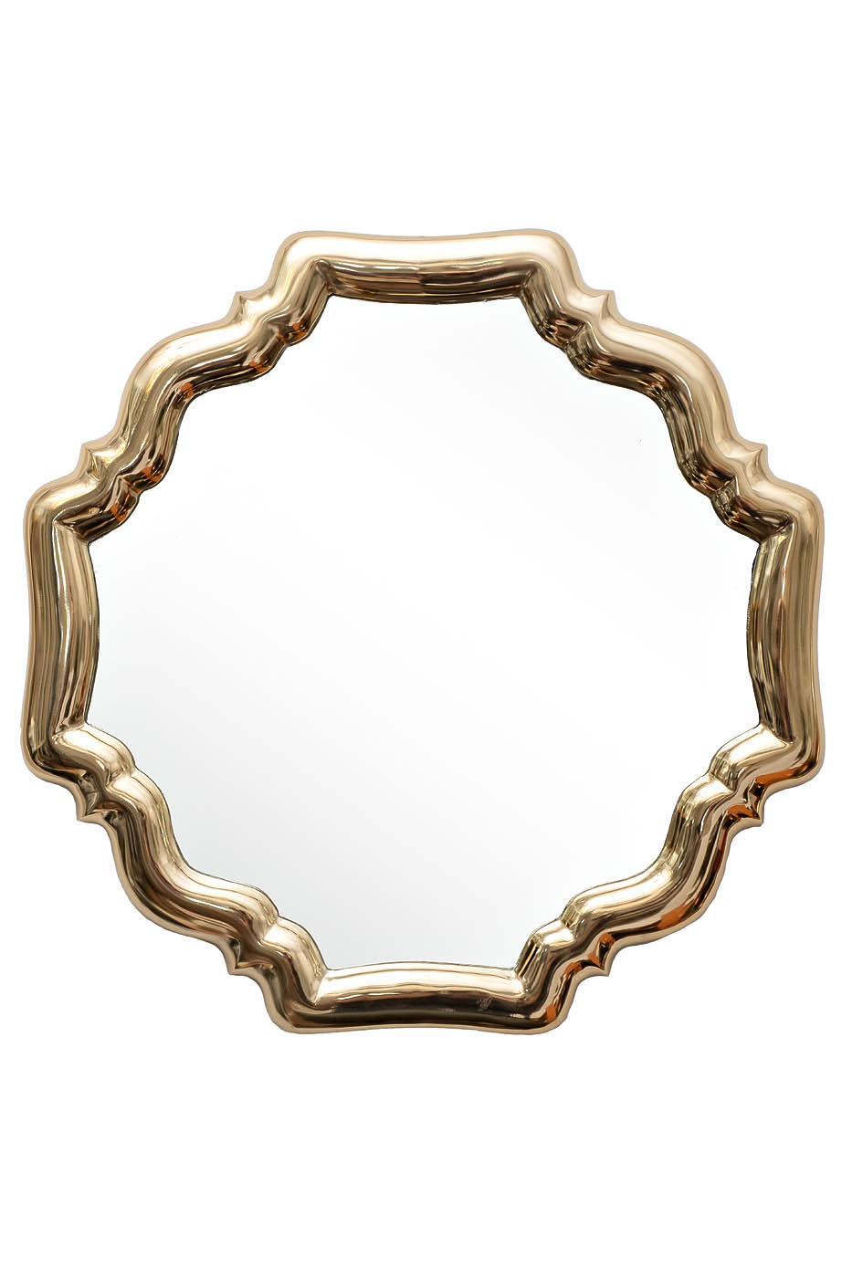 Зеркало настенное в золотой металлической раме